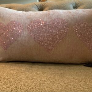NWT - 2! Magaschoni RHINESTONE CRYSTAL RHINESTONE PINK Glam Pillows 24”x10”